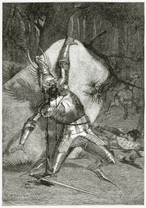 Tiphaine aveuglé par son aigle en bronze, 19ème siècle - Emmanuel Fremiet